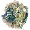 Artisan Home is where the Beach is Beach, Coastal, Tropical Wreath with Nautical Rope, Starfish, and Sea Shells view 2