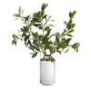 D & W Silks Bay Leaf Branches in Smoked Glass Vase - Large view 1