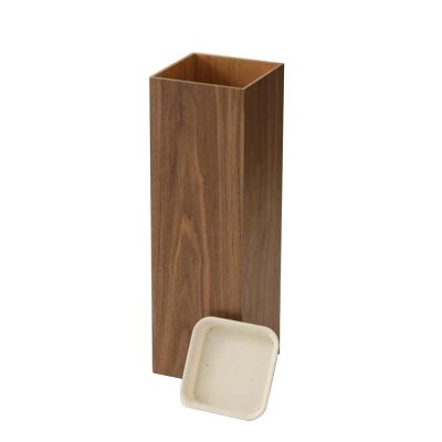 Umbrella Racks WXYZ Nordic Japanese Style Retro Umbrella Stand, Wood Grain Umbrella Bucket with Independent Drip Tray, 16x16x50cm (Color : Style1)