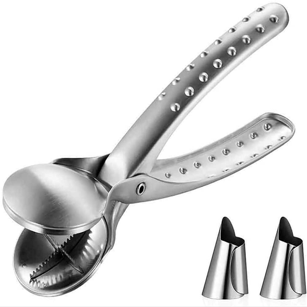 2-in-1 Quick Chestnut Clip,with 2 Finger Protection Stainless Steel Nut Cracker Opener,Sheller Walnut Pliers Kitchen Gadget