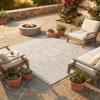 Rugs.com - Outdoor Aztec Rug 5 Ft Square Light Gray Indoor/Outdoor Rug Flatweave Washable Area Rug for Patios, Decks, and Porches view 4
