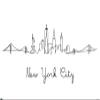 Trends International Line Art Skyline - New York City Wall Poster, 34L x 22.4W, Premium Unframed Version view 1