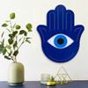 4ArtWorks - Hamsa Hand Wall Art Decor | Ready to Hang Blue Acrylic Wall Decorations | Home Blessing Accent | Nazar Amulet | Turkish Hand Wall Ornament | Hand of Fatima Hanging Accessory (15x18x1) view 1