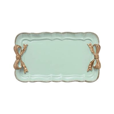 ccHuDE Cute Bowknot Resin Towel Tray Jewelry Display Tray Dish Serving Plate Fruit Trays Trinket Display Trays Green