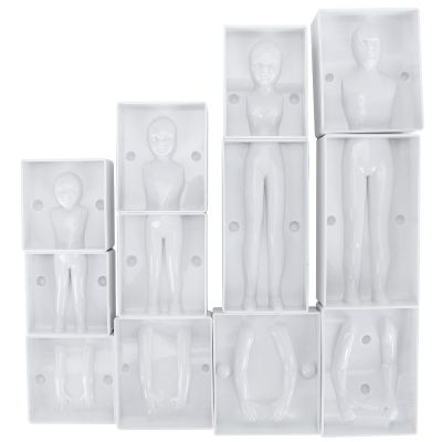 4PCS Humanoid Family Set, 3D DIY Plastic Fondant Body Model, Human Shaped Baking Cake Figure Decorating Tools