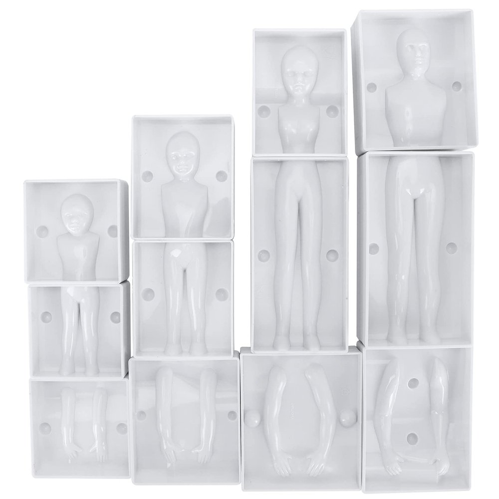 4PCS Humanoid Family Set, 3D DIY Plastic Fondant Body Model, Human Shaped Baking Cake Figure Decorating Tools