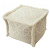 MOCOFO Boho Pouf Cover Unstuffed Square Ottoman Pouf Chair,Home Decor Pouf Cover(White,40x40x30cm) view 1