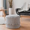 MOCOFO Boho Pouf Cover Unstuffed Square Ottoman Pouf Chair,Home Decor Pouf Cover(White,40x40x30cm) view 3