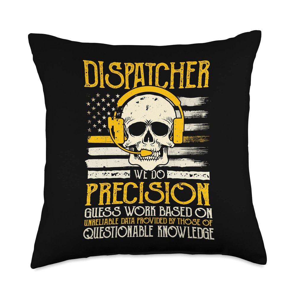 911 Dispatcher Precision Guess Work Flag Thin Yellow Line Throw Pillow
