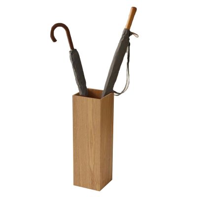 Umbrella Racks WXYZ Rectangular Wooden Retro Umbrella Stand, Household Hotel Business Umbrella Bucket with Water Storage Tray, 16x16x50cm (Color : Style2)
