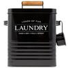 Calindiana Modern Farmhouse Metal Laundry Soap Dispenser Container Holder with Scoop for Laundry Room Decor and Space Saving Laundry Room Organization and Storage, Laundry Powder Container, Black