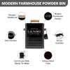 Calindiana Modern Farmhouse Metal Laundry Soap Dispenser Container Holder with Scoop for Laundry Room Decor and Space Saving Laundry Room Organization and Storage, Laundry Powder Container, Black view 2