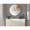 Conscious State Wall Clock | White, Gold, Tangerine, Salmon, Beige Abstract Decor (23" x 23") view 2