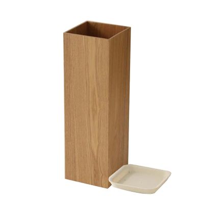 Umbrella Racks WXYZ Nordic Japanese Style Retro Umbrella Stand, Wood Grain Umbrella Bucket with Independent Drip Tray, 16x16x50cm (Color : Style2)
