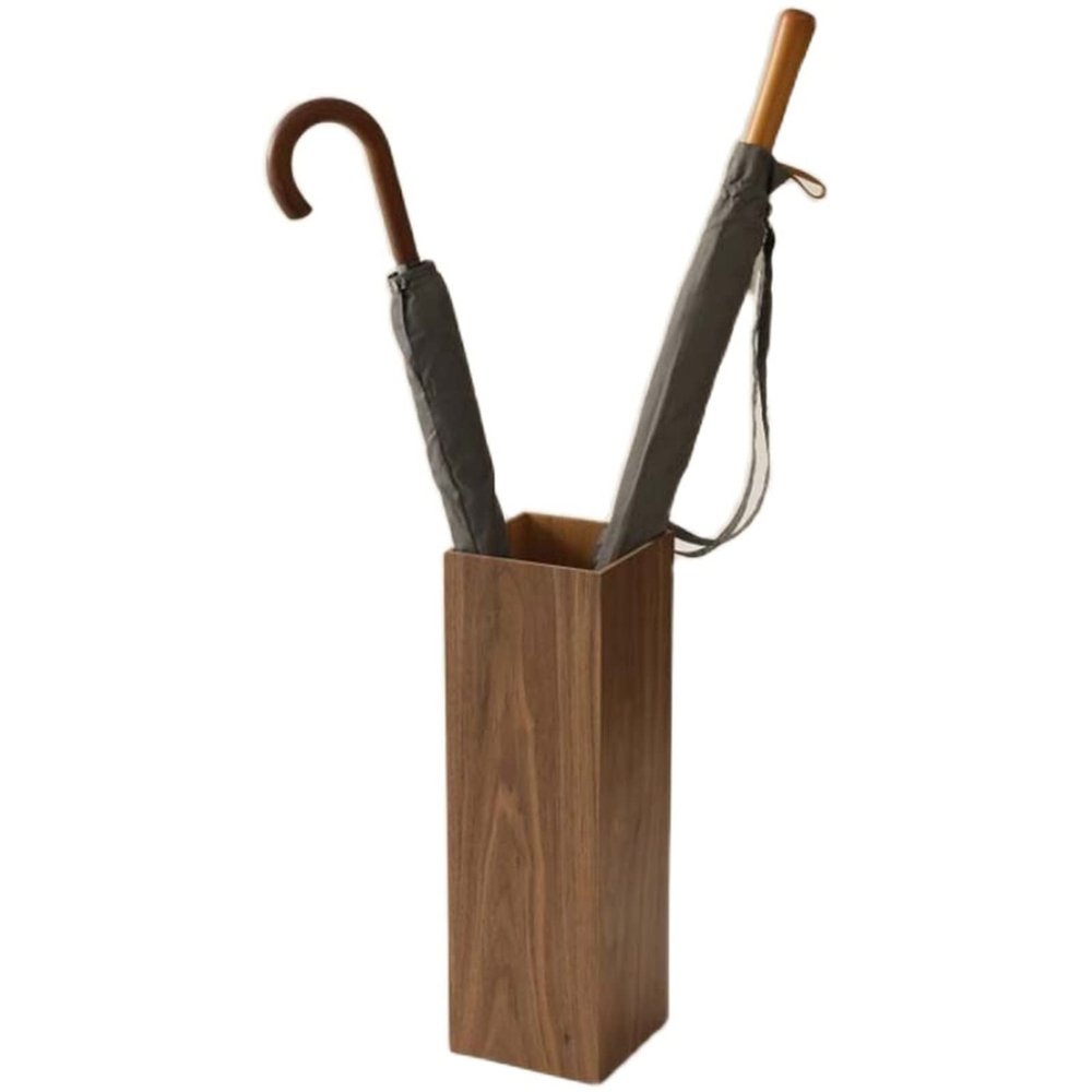Umbrella Racks WXYZ Rectangular Wooden Retro Umbrella Stand, Household Hotel Business Umbrella Bucket with Water Storage Tray, 16x16x50cm (Color : Style1)