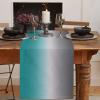 Libaoge Ombre Coffee Table Runner 72 inches Long Turquoise Grey Table Runner for Family Dinner, Outdoor Parties,Gathering, Wedding Table Runner 14x72inch view 2
