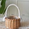 YRHH Woven Storage Basket with Handles, Wedding Flower Girl Baskets, Wicker Laundry Basket, Rustic Decorative Flower Basket-1811cm view 2