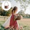 YRHH Woven Storage Basket with Handles, Wedding Flower Girl Baskets, Wicker Laundry Basket, Rustic Decorative Flower Basket-1811cm view 3