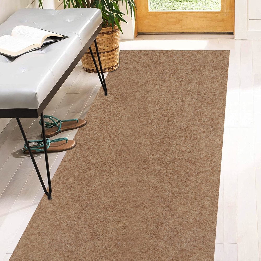 2' x 21' Runner Rugs with Rubber Backing, Indoor Outdoor Utility Carpet Runner Rugs, Sand, Can Be Used as Aisle for The RV and Boat, Laundry Room and Balcony