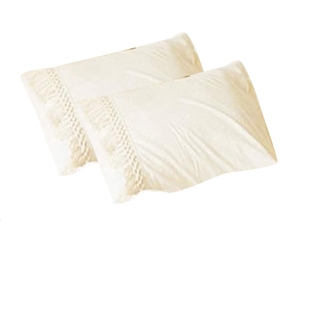 Bed Fringes Bedding UO Pillow Throw Cover Bed Sham Sofa Bohemian Ethnic Art Beautiful Handmade Tassels Cotton Pillow Cover Set of 2 (Ivory Big Tassels, 20"x20")