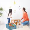 2 Blue 2 white Plastic Storage Basket Folding Storage Boxe Crate Drawer Organizer Stackable Shelf Basket Collapsible Closet Container Food Fruit Bottle Book Organiser for Home Office Kitchen Basket view 2