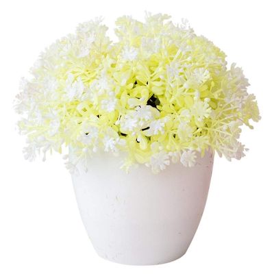 DUO ER Artificial Flower Plant Bonsai Ornament Living Room Garden Hotel Desktop Decoration Artificial Bonsai Weddings Offices Stores (Color : White)