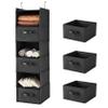 MAX Houser 6 Tier Shelf Hanging Closet Organizer, Closet Hanging Shelf with 2 Sturdy Hooks for Storage, Foldable (Black-D3) view 1