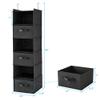 MAX Houser 6 Tier Shelf Hanging Closet Organizer, Closet Hanging Shelf with 2 Sturdy Hooks for Storage, Foldable (Black-D3) view 3