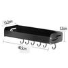 Spice Rack, Kitchen Floating Shelf No Drill Seasoning Organizer Hanging Spice Rack With Adhesive Black,Black-40.5cm view 3