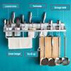 Spice Rack With Hooks, Stainless Steel Spice Rack Organizer Wall Mounted With 5 Hanging Utensil Hooks Kitchen,50CM view 4