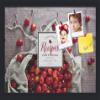 PinPix ArtToFrames 17x11 Custom Cork Bulletin Board Bag of Cherries Poster Board Has a Fabric Style Canvas Finish, Framed in Satin Black (PinPix-1366) view 1