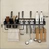Hanging Spice Rack, Spice Rack Organizer Spice Rack With Hooks With Towel Bar And 8 Removable Hooks, Storage Saving Space For Home Bathroom Kitchen,Black-70cm view 3