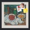 PinPix ArtToFrames 14x14 Custom Cork Bulletin Board Cezanne - Still Life Poster Board Has a Fabric Style Canvas Finish, Framed in Satin Black (PinPix-1392) view 1