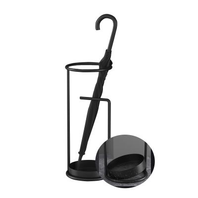 Umbrella Rack Hua Modern Stylish Black Umbrella Stand, Metal Umbrella Storage Rack with Drip Tray, Suitable for Indoor and Outdoor, 28x28x60cm