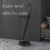 Umbrella Rack Hua Modern Stylish Black Umbrella Stand, Metal Umbrella Storage Rack with Drip Tray, Suitable for Indoor and Outdoor, 28x28x60cm view 2