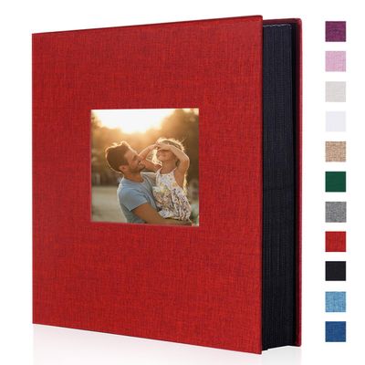 Artmag Photo Album 4x6 400 Large Capacity Linen Album Book Holds 400 Vertical Photos for Family Wedding Anniversary (400 Pockets, Red)