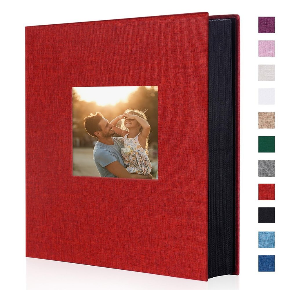 Artmag Photo Album 4x6 400 Large Capacity Linen Album Book Holds 400 Vertical Photos for Family Wedding Anniversary (400 Pockets, Red)