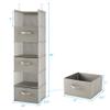 MAX Houser 6 Tier Shelf Hanging Closet Organizer, Closet Hanging Shelf with 2 Sturdy Hooks for Storage, Foldable (Light Grey-D3) view 3