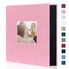 Artmag Fabric Photo Album 4x6 400 Large Capacity for Family Wedding Anniversary Linen Album Holds 400 Vertical Photos (400 Pockets, Pink) view 1
