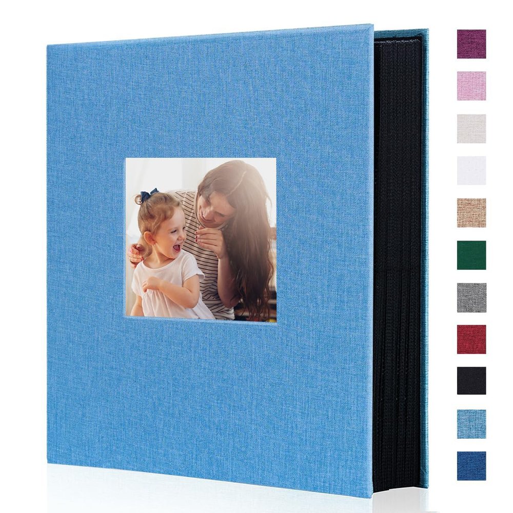 Artmag Fabric Photo Album 4x6 400 Large Capacity for Family Wedding Anniversary Linen Album Holds 400 Vertical Photos (400 Pockets, Teal)