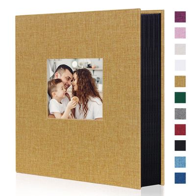 Artmag Fabric Photo Album 4x6 400 Large Capacity for Family Wedding Anniversary Linen Album Holds 400 Vertical Photos (400 Pockets, Khaki)