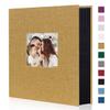 Artmag Fabric Photo Album 4x6 400 Large Capacity for Family Wedding Anniversary Linen Album Holds 400 Vertical Photos (400 Pockets, Khaki) view 1