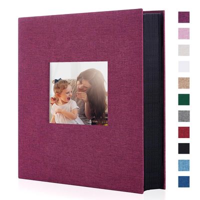 Artmag Fabric Photo Album 4x6 400 Large Capacity for Family Wedding Anniversary Linen Album Holds 400 Vertical Photos (400 Pockets, Purple)
