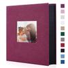 Artmag Fabric Photo Album 4x6 400 Large Capacity for Family Wedding Anniversary Linen Album Holds 400 Vertical Photos (400 Pockets, Purple) view 1