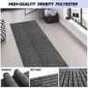Custom Size Backed Non-Slip Area Rugs Runner, Easy Clean, Waterproof Runner Rugs for Hallway Entryway, Kitchen, Laundry, 2FT x 50FT, Gray Stripe view 2