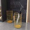 Umbrella Racks Golden Iron Umbrella Stand Holder, Large Capacity Umbrella Basket with Hook and Drip Tray, Multifunctional Household Storage Bucket view 3