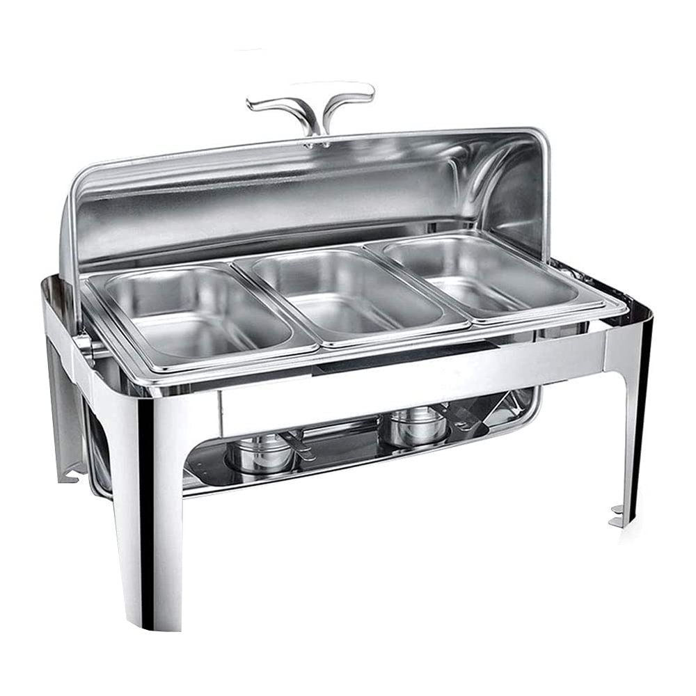 MNSSRN Food Heater Buffet Stove, Hot Pot Heating Pot Commercial Rectangular Buffet Server and Warmer-Keep Food Fresh Delicious,C,9L