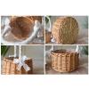 ASSR 2PCS Woven Storage Basket wHandle and Ribbon, Wedding Flower Girl Baskets, Wicker Rattan Flower Basket for Home Garden Decor -A2, Brown, (210219HT04-B-1-2#YQE43) view 4