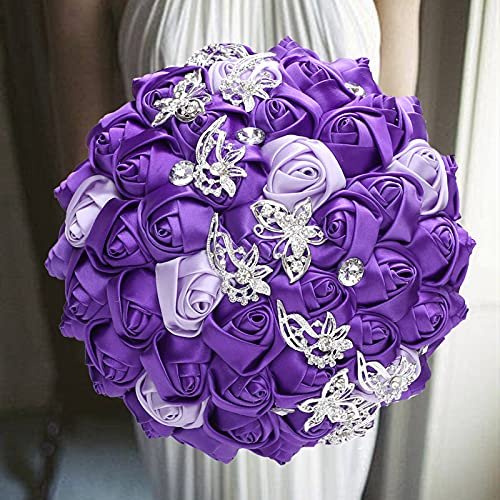 1pc/lot Red Holding Flowers With Pearl For Wedding Party Silk ribbon bouquet bridesmaid bouquet artificial flowers Valentine's Day confession party church (Color : R3, Size : 18CM)