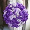 1pc/lot Red Holding Flowers With Pearl For Wedding Party Silk ribbon bouquet bridesmaid bouquet artificial flowers Valentine's Day confession party church (Color : R3, Size : 18CM) view 1